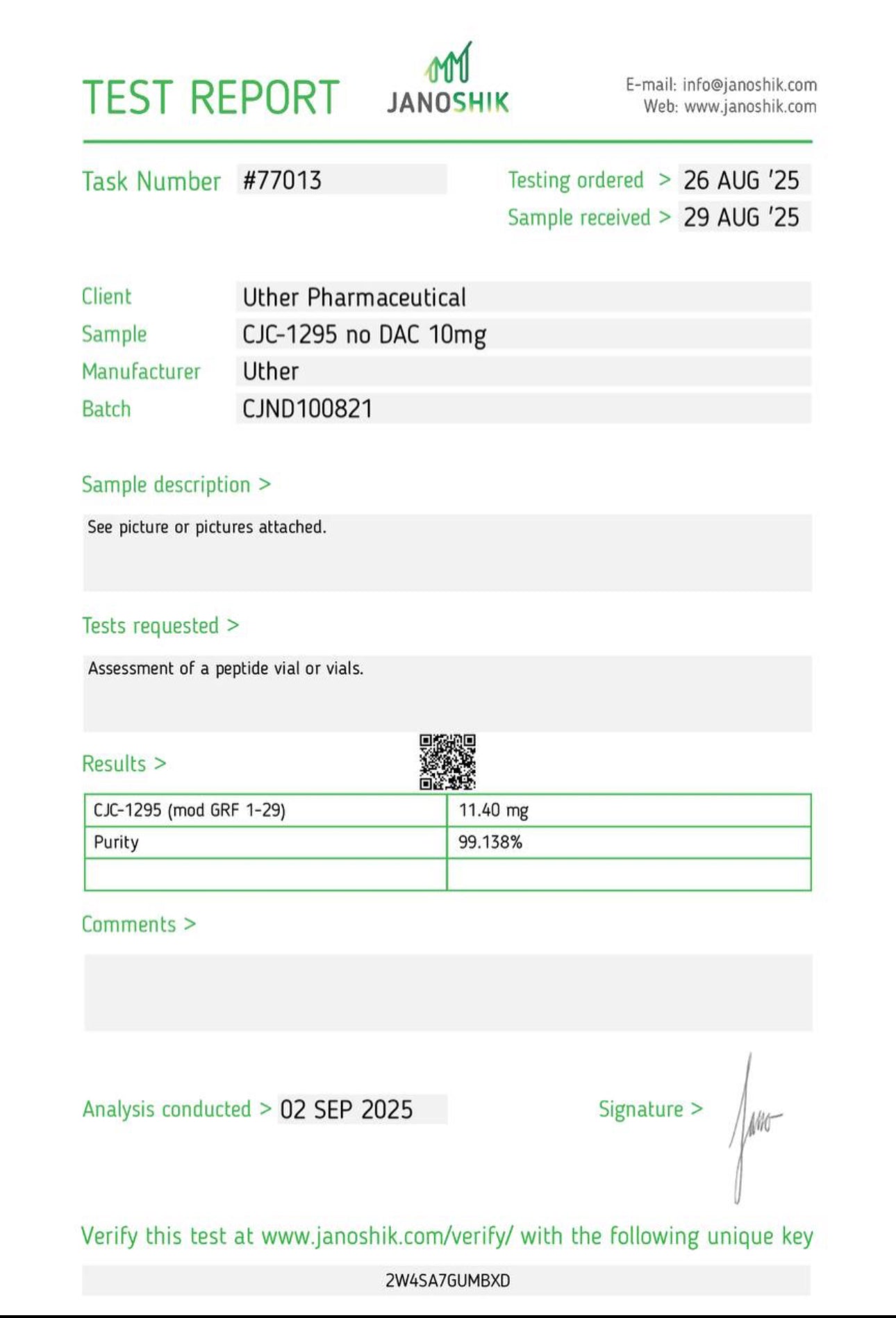 CJC 1295 No Dac 10mg CJC/IPA